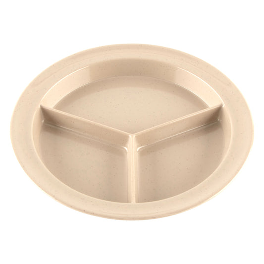 9" 3-Compartment Plate, .75" Deep (12 Pack)