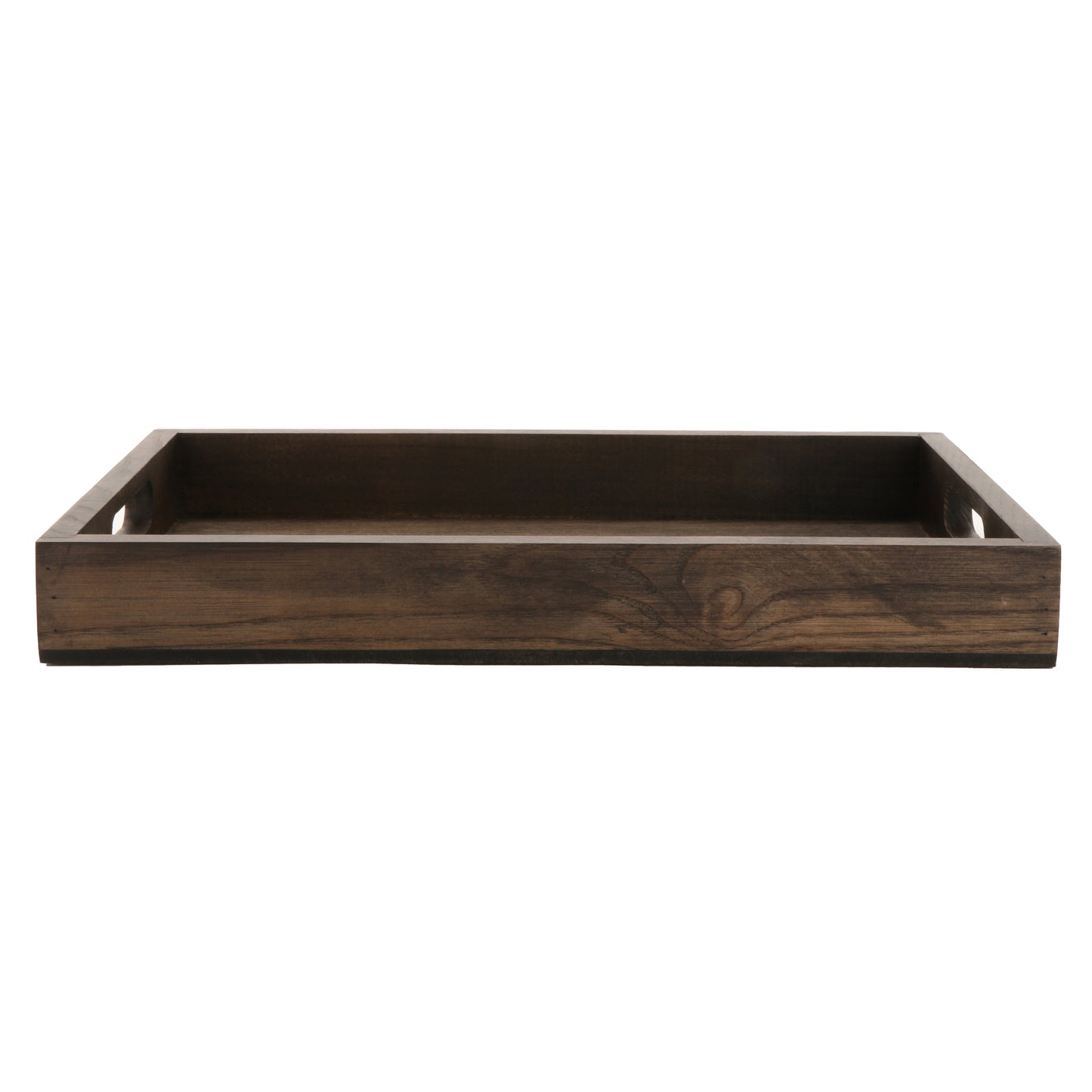 14.25" x 9.5" Small Rectangular Walled Ash Wood Serving Tray with Handles, 1.75" tall, G.E.T. Taproot