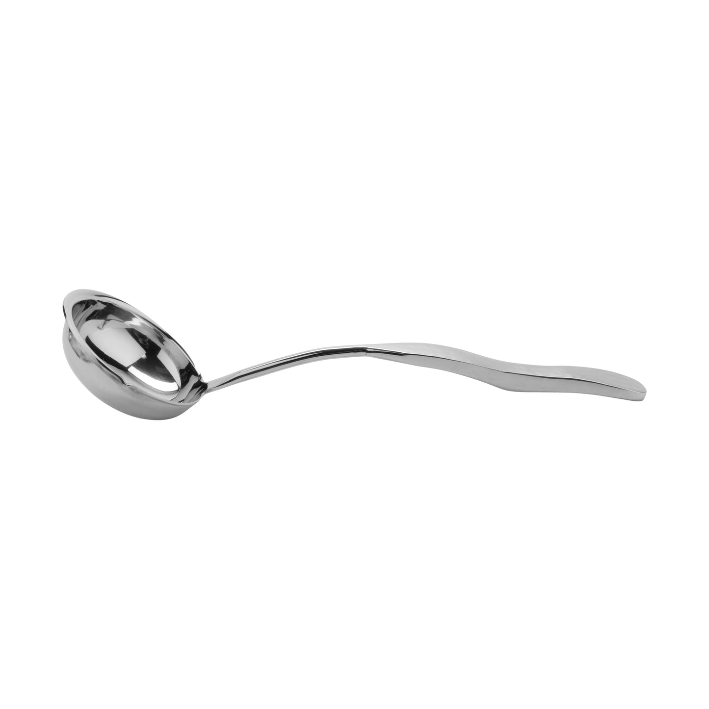 2 oz., 10" Stainless Steel Solid Soup Ladle w/ Pounded Finish