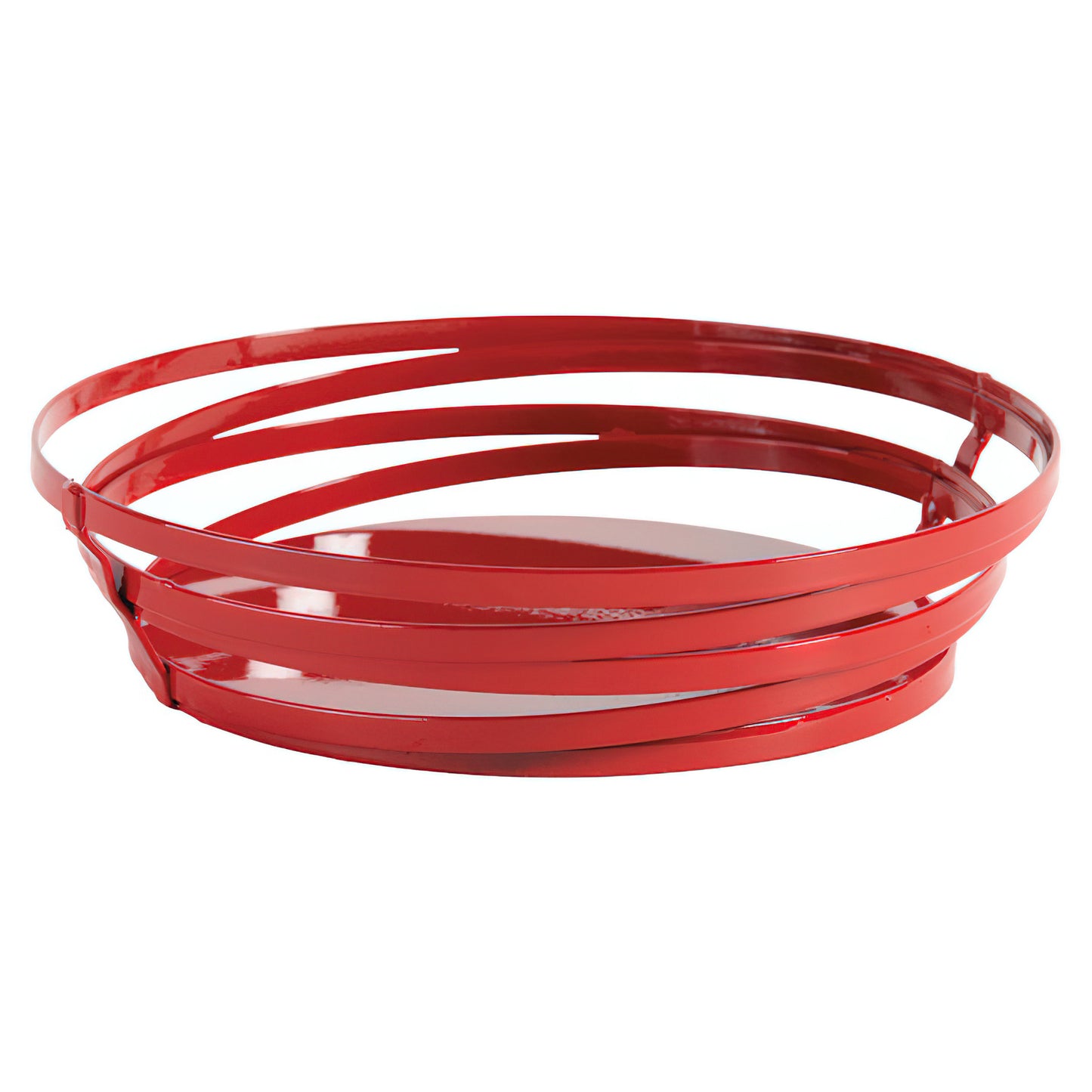 9" x 7" Oval Red Wire Food Serving Basket, Cyclone,  2.25" tall