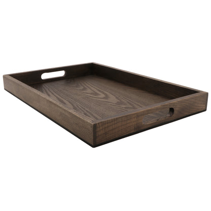 18.25" x 12.5" Large Rectangular Walled Ash Wood Serving Tray with Handles, 1.75" tall, G.E.T. Taproot