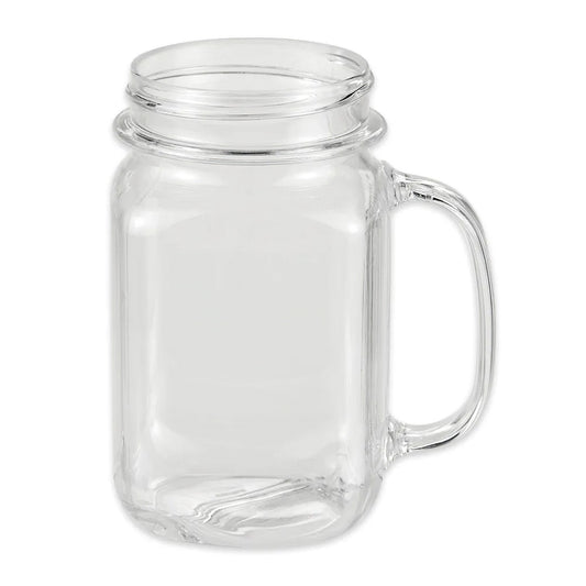 16 oz. (16.55 oz. Rim-Full), 3.25" (3.5" w/handle) Mason Jar, 5" Tall (12 Pack)