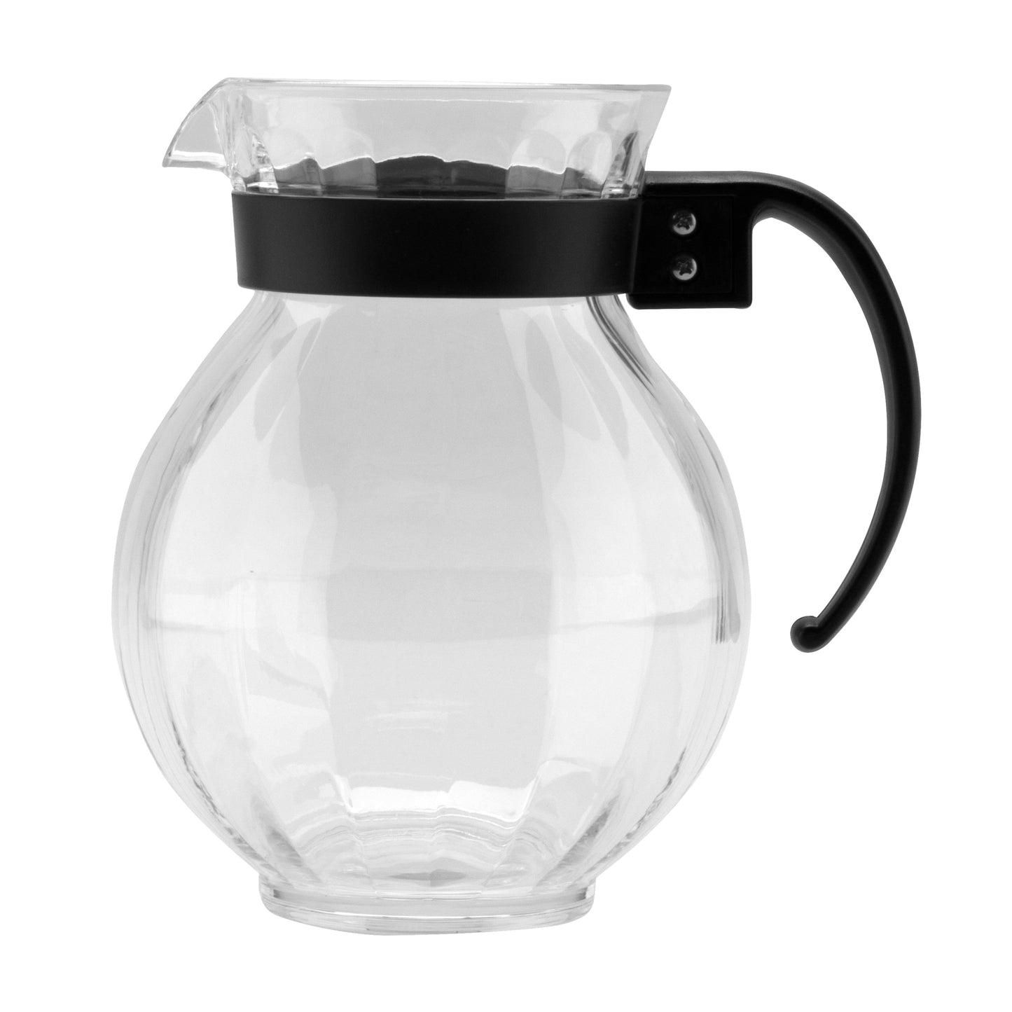 90 oz., 8.75" Tahiti Pitcher Clear w/Black Handle, 8.75" Tall (2 Boxes of 6) (12 Pack)