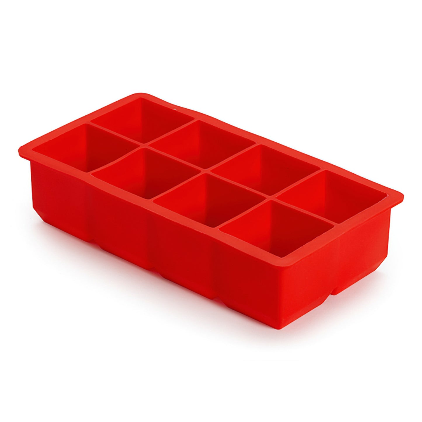 8.25" x 4.3" Silicone Ice Cube Tray w/ 8-Square Compartments, 1.9" tall
